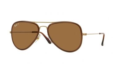 Image of Ray-Ban AVIATOR FLAT METAL RB3513M Sunglasses 149/83-56 - Sand Gold/brown Frame, Polar Brown Lenses