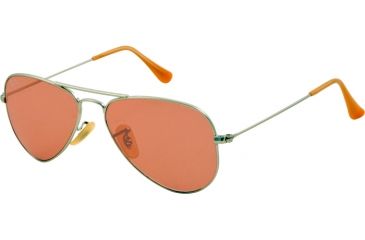 Image of Ray-Ban Aviator Small Metal Sunglasses RB3044 019/4B-52 - Matte Silver Frame, Pink Lenses