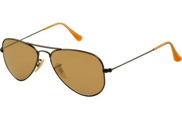 Image of Ray-Ban Aviator Small Metal Sunglasses RB3044 029/53-52 - Matte Gunmetal Frame, Brown Lenses