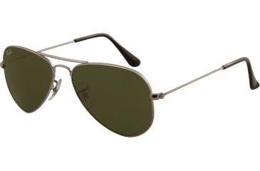Image of Ray-Ban Aviator Small Metal Sunglasses RB3044 W3100-5214 - Gunmetal Frame, Crystal Gray Lenses