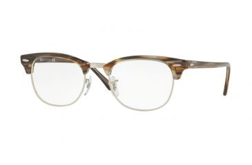 Image of Ray-Ban Clubmaster Eyeglasses RX5154 with Rx Prescription Lenses 5749-49 - Brown Grey Stripped Frame