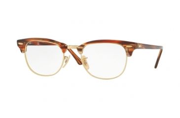 Image of Ray-Ban Clubmaster Eyeglasses RX5154 with Rx Prescription Lenses 5751-51 - Brown/beige Stripped Frame