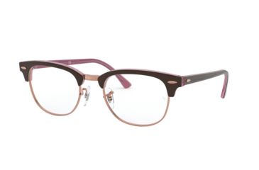 Image of Ray-Ban Clubmaster Eyeglasses, 49mm, Top Brown On Opal Pink, RX5154-5886-49-SV