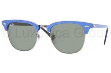 Image of Ray-Ban RB3016 SV Prescription Sunglasses - Top Blue On Black Crystal Green Frame / 49 mm Prescription Lenses, 984-4921