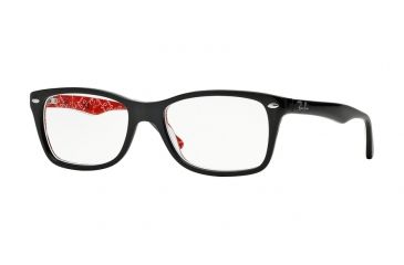 Image of Ray-Ban Eyeglasses, 55mm, Top Black On Texture Red, RX5228-2479-55-SV