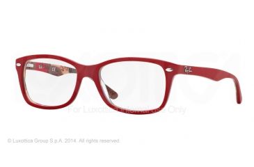 Image of Ray-Ban Eyeglasses RX5228 with Rx Prescription Lenses 5406-50 - Top Matte Red On Texture Camuf Frame