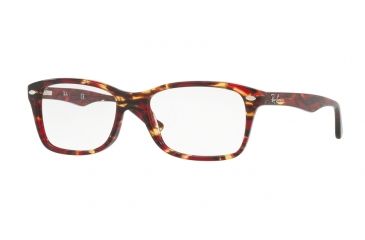 Image of Ray-Ban Eyeglasses RX5228 with Rx Prescription Lenses 5710-50 - Spotted Red/brown Yellow Frame