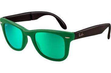 Image of Ray-Ban Folding Wayfarer Prescription Sunglasses RB4105 RB4105-602119-5420 - Lens Diameter 54 mm, Frame Color Matte Green