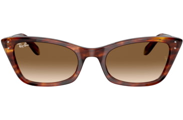 Image of Ray-Ban Lady Burbank RB2299 Sunglasses, Clear Gradient Brown Lenses, Striped Havana, 52, RB2299-954-51-52
