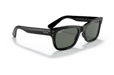 Image of Ray-Ban Mr Burbank RB2283 Sunglasses, Polarized Green Lenses, Black, 55, RB2283-901-58-55