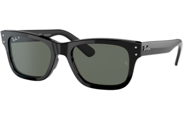 Image of Ray-Ban Mr Burbank RB2283 Sunglasses, Polarized Green Lenses, Black, 55, RB2283-901-58-55