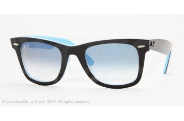 Image of Ray-Ban Original Wayfarer Sunglasses RB2140 10013F-4722 - Top Black On Tr. St. Azu Crystal Gradient Light Blue