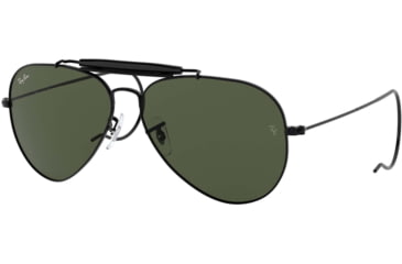 Image of Ray-Ban Outdoorsman Sunglasses, Black Frame, Crystal Green Lens, 58, L9500-5814