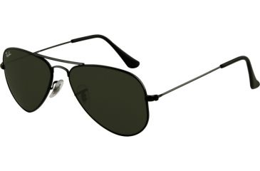 Image of Ray-Ban RB 3044 Small Aviator Sunglasses, Black Frame, Crystal Gray Lenses, L2848-5200