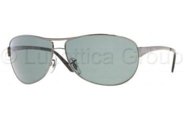 Image of Ray-Ban RB 3342 Sunglasses Styles - Gunmetal Frame / Crystal Green 60 mm Diameter Lenses, 004-6012