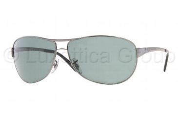 Image of Ray-Ban Warrior Sunglasses RB3342 004/58-6000 - Gunmetal Frame, Crystal Green Lenses