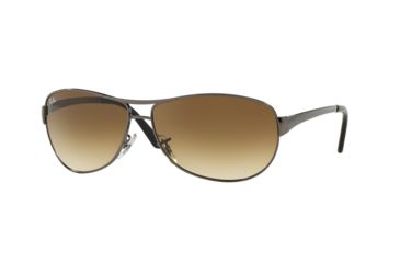 Image of Ray-Ban RB 3342 Warrior Sunglasses, Gunmetal Frame, Crystal Brown Gradient 63mm Lens