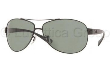 Image of Ray-Ban RB 3386 Sunglasses Styles - Matte Black Frame / Green 67 mm Diameter Lenses, 006-71-6713