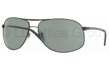 Image of Ray-Ban RB 3387 Sunglasses Styles - Matte Black Frame / Green 67 mm Diameter Lenses, 006-71-6715