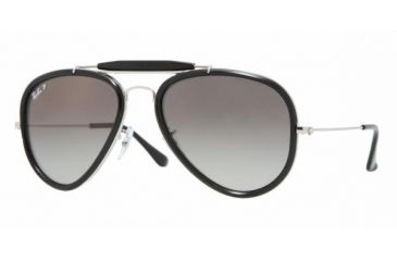 Image of Ray-Ban RB 3428 Sunglasses Styles - Shiny Silver Frame / Crystal Polarized Gray Lenses, 003-M3-5818