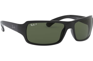 Image of Ray-Ban RB 4075 Sunglasses, Black Frame / Crystal Green Polarized Lenses, 601-58-6116