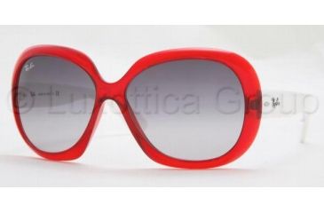 Image of Ray-Ban RB 4098 Sunglasses Styles - Shiny Red Transparent Frame / Gray Gradient Lenses, 740-8G-6014