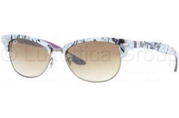 Image of Ray-Ban RB 4132 Sunglasses Styles - Violet+top White-Gray-Black Frame / Crystal Brown Gradient Lenses, 835-51-5215