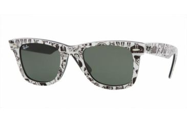 Image of Ray-Ban Wayfarer Sunglasses, Comics On Black Crystal Green 1047-5022