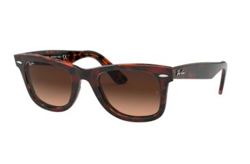 Image of Ray-Ban RB2140F Single Vision Prescription Sunglasses, 52mm, Red Havana, RB2140F-1275A5-52-SV