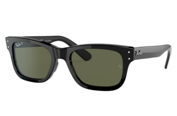 Image of Ray-Ban RB2283 Mr Burbank Sunglasses - Mens, Black Frame, Green Polarized Lens, 58, RB2283-901-58-58
