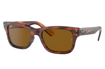 Image of Ray-Ban RB2283 Mr Burbank Sunglasses - Mens, Striped Havana Frame, Brown Lens, 58, RB2283-954-33-58