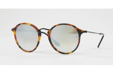 Image of Ray-Ban RB2447F Sunglasses 11579U-52 - Spotted Black Havana Frame, Grey Flash Gradient Lenses