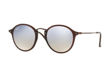 Image of Ray-Ban RB2447N Sunglasses 62569U-49 - Shiny Trasparent Brown Frame, Grey Flash Gradient Lenses