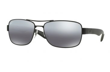Image of Ray-Ban RB3522 Sunglasses 006/82-64 - Matte Black Frame, Grey Mirror Silver Polar Lenses