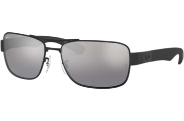 Image of Ray-Ban RB3522 Sunglasses 006/82-61 - Matte Black Frame, Grey Mirror Silver Polar Lenses