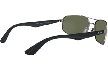 Image of Ray-Ban RB3527 Sunglasses 029/9A-61 - Matte Gunmetal Frame, Polar Dark Green Lenses