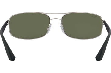Image of Ray-Ban RB3527 Sunglasses 029/9A-61 - Matte Gunmetal Frame, Polar Dark Green Lenses