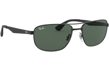 Image of Ray-Ban RB3528 Sunglasses 006/71-61 - Matte Black Frame, Green Lenses