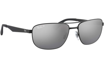 Image of Ray-Ban RB3528 Sunglasses 006/82-61 - Matte Black Frame, Grey Mirror Silver Grad Polar Lenses