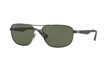 Image of Ray-Ban RB3528 Sunglasses 029/9A-58 - Matte Gunmetal Frame, Dark Green Polar Lenses