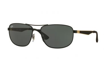 Image of Ray-Ban RB3528 Sunglasses 191/71-61 - Matte Black Frame, Dark Green Lenses