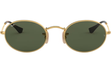 Image of Ray-Ban RB3547N Sunglasses 001-48 - Gold Frame, Green Lenses