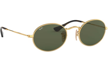 Image of Ray-Ban RB3547N Sunglasses 001-48 - Gold Frame, Green Lenses
