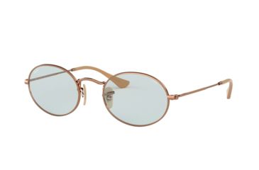 Image of Ray-Ban RB3547N Sunglasses 91310Y-51 - Copper Frame, Evolve Light Blue Lenses