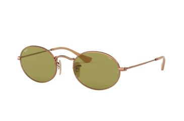 Image of Ray-Ban RB3547N Sunglasses 91314C-54 - Copper Frame, Evolve Green Lenses
