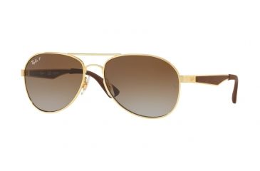 Image of Ray-Ban RB3549 Single Vision Prescription Sunglasses, 58mm, Gold, RB3549-001-T5-58-SV
