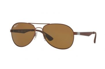 Image of Ray-Ban RB3549 Single Vision Prescription Sunglasses RB3549-012-83-58 - Lens Diameter 58 mm, Frame Color Matte Brown