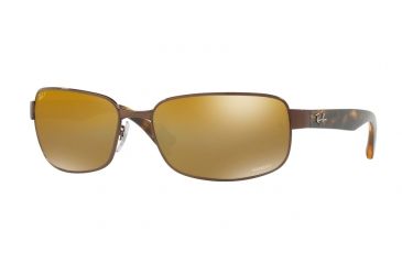 Image of Ray-Ban RB3566CH Sunglasses 014/A3-65 - Brown Frame, Brown Mir Gold Gradient Polar Lenses