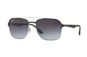 Image of Ray-Ban RB3570 Single Vision Prescription Sunglasses RB3570-90048G-58 - Lens Diameter 58 mm, Frame Color Silver Top Black