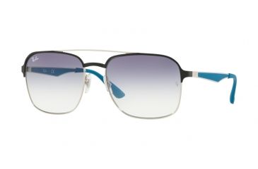 Image of Ray-Ban RB3570 Single Vision Prescription Sunglasses, 58mm, Silver / Black, RB3570-910919-58-SV